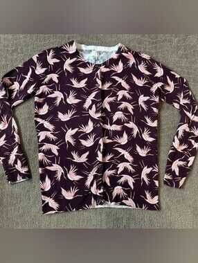 A New Day Purple Floral Crane Print Cardigan